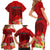 Personalised Hawaii Valentine Day Family Matching Short Sleeve Bodycon Dress and Hawaiian Shirt Couple Love Heart mix Hibiscus and Polynesian Tattoo LT03 - Polynesian Pride