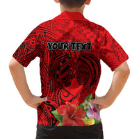 Personalised Hawaii Valentine Day Kid Hawaiian Shirt Couple Love Heart mix Hibiscus and Polynesian Tattoo LT03 - Polynesian Pride