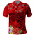 Personalised Hawaii Valentine Day Polo Shirt Couple Love Heart mix Hibiscus and Polynesian Tattoo LT03 Red - Polynesian Pride