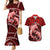 Polynesian Shark Valentine Day Couples Matching Mermaid Dress and Hawaiian Shirt Hibiscus and Tribal Tattoo Red Style LT03 Red - Polynesian Pride