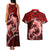 Polynesian Shark Valentine Day Couples Matching Tank Maxi Dress and Hawaiian Shirt Hibiscus and Tribal Tattoo Red Style LT03 - Polynesian Pride