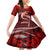 Polynesian Shark Valentine Day Family Matching Mermaid Dress and Hawaiian Shirt Hibiscus and Tribal Tattoo Red Style LT03 Daughter's Dress Red - Polynesian Pride