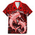 Polynesian Shark Valentine Day Family Matching Off Shoulder Short Dress and Hawaiian Shirt Hibiscus and Tribal Tattoo Red Style LT03 Dad's Shirt - Short Sleeve Red - Polynesian Pride