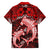 Polynesian Shark Valentine Day Family Matching Off Shoulder Short Dress and Hawaiian Shirt Hibiscus and Tribal Tattoo Red Style LT03 - Polynesian Pride