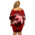 Polynesian Shark Valentine Day Family Matching Off Shoulder Short Dress and Hawaiian Shirt Hibiscus and Tribal Tattoo Red Style LT03 - Polynesian Pride