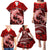 Polynesian Shark Valentine Day Family Matching Puletasi and Hawaiian Shirt Hibiscus and Tribal Tattoo Red Style LT03 - Polynesian Pride