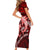 Polynesian Shark Valentine Day Family Matching Short Sleeve Bodycon Dress and Hawaiian Shirt Hibiscus and Tribal Tattoo Red Style LT03 - Polynesian Pride