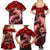 Polynesian Shark Valentine Day Family Matching Summer Maxi Dress and Hawaiian Shirt Hibiscus and Tribal Tattoo Red Style LT03 - Polynesian Pride