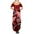 Polynesian Shark Valentine Day Family Matching Summer Maxi Dress and Hawaiian Shirt Hibiscus and Tribal Tattoo Red Style LT03 - Polynesian Pride