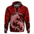 Polynesian Shark Valentine Day Hoodie Hibiscus and Tribal Tattoo Red Style LT03 Pullover Hoodie Red - Polynesian Pride