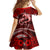 Polynesian Shark Valentine Day Kid Short Sleeve Dress Hibiscus and Tribal Tattoo Red Style LT03 - Polynesian Pride