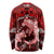 Polynesian Shark Valentine Day Long Sleeve Shirt Hibiscus and Tribal Tattoo Red Style LT03 - Polynesian Pride