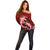 Polynesian Shark Valentine Day Off Shoulder Sweater Hibiscus and Tribal Tattoo Red Style LT03 - Polynesian Pride