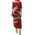 Polynesian Shark Valentine Day Puletasi Hibiscus and Tribal Tattoo Red Style LT03 Long Dress Red - Polynesian Pride