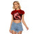 Polynesian Shark Valentine Day Raglan Cropped T Shirt Hibiscus and Tribal Tattoo Red Style LT03 Female Red - Polynesian Pride