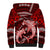 Polynesian Shark Valentine Day Sherpa Hoodie Hibiscus and Tribal Tattoo Red Style LT03 - Polynesian Pride