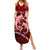 Polynesian Shark Valentine Day Summer Maxi Dress Hibiscus and Tribal Tattoo Red Style LT03 Women Red - Polynesian Pride