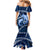 Polynesian Shark Valentine Day Family Matching Mermaid Dress and Hawaiian Shirt Hibiscus and Tribal Tattoo Blue Style LT03 - Polynesian Pride