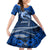 Polynesian Shark Valentine Day Family Matching Puletasi and Hawaiian Shirt Hibiscus and Tribal Tattoo Blue Style LT03 Daughter's Dress Blue - Polynesian Pride