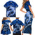 Polynesian Shark Valentine Day Family Matching Short Sleeve Bodycon Dress and Hawaiian Shirt Hibiscus and Tribal Tattoo Blue Style LT03 - Polynesian Pride