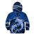 Polynesian Shark Valentine Day Kid Hoodie Hibiscus and Tribal Tattoo Blue Style LT03 - Polynesian Pride