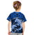 Polynesian Shark Valentine Day Kid T Shirt Hibiscus and Tribal Tattoo Blue Style LT03 - Polynesian Pride