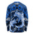 Polynesian Shark Valentine Day Long Sleeve Shirt Hibiscus and Tribal Tattoo Blue Style LT03 - Polynesian Pride