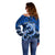 Polynesian Shark Valentine Day Off Shoulder Sweater Hibiscus and Tribal Tattoo Blue Style LT03 - Polynesian Pride