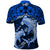 Polynesian Shark Valentine Day Polo Shirt Hibiscus and Tribal Tattoo Blue Style LT03 - Polynesian Pride