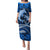 Polynesian Shark Valentine Day Puletasi Hibiscus and Tribal Tattoo Blue Style LT03 Long Dress Blue - Polynesian Pride