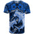 Polynesian Shark Valentine Day T Shirt Hibiscus and Tribal Tattoo Blue Style LT03 - Polynesian Pride