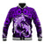 Polynesian Shark Valentine Day Baseball Jacket Hibiscus and Tribal Tattoo Purple Style LT03 Unisex Purple - Polynesian Pride