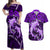 Polynesian Shark Valentine Day Couples Matching Off Shoulder Maxi Dress and Hawaiian Shirt Hibiscus and Tribal Tattoo Purple Style LT03 Purple - Polynesian Pride