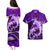 Polynesian Shark Valentine Day Couples Matching Puletasi and Hawaiian Shirt Hibiscus and Tribal Tattoo Purple Style LT03 - Polynesian Pride