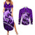 Polynesian Shark Valentine Day Couples Matching Summer Maxi Dress and Long Sleeve Button Shirt Hibiscus and Tribal Tattoo Purple Style LT03 Purple - Polynesian Pride