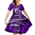 Polynesian Shark Valentine Day Family Matching Long Sleeve Bodycon Dress and Hawaiian Shirt Hibiscus and Tribal Tattoo Purple Style LT03 Daughter's Dress Purple - Polynesian Pride