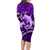 Polynesian Shark Valentine Day Family Matching Long Sleeve Bodycon Dress and Hawaiian Shirt Hibiscus and Tribal Tattoo Purple Style LT03 - Polynesian Pride