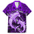 Polynesian Shark Valentine Day Family Matching Off Shoulder Long Sleeve Dress and Hawaiian Shirt Hibiscus and Tribal Tattoo Purple Style LT03 Dad's Shirt - Short Sleeve Purple - Polynesian Pride