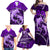 Polynesian Shark Valentine Day Family Matching Off Shoulder Maxi Dress and Hawaiian Shirt Hibiscus and Tribal Tattoo Purple Style LT03 - Polynesian Pride