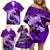 Polynesian Shark Valentine Day Family Matching Off Shoulder Short Dress and Hawaiian Shirt Hibiscus and Tribal Tattoo Purple Style LT03 - Polynesian Pride