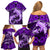 Polynesian Shark Valentine Day Family Matching Off Shoulder Short Dress and Hawaiian Shirt Hibiscus and Tribal Tattoo Purple Style LT03 - Polynesian Pride