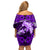 Polynesian Shark Valentine Day Family Matching Off Shoulder Short Dress and Hawaiian Shirt Hibiscus and Tribal Tattoo Purple Style LT03 - Polynesian Pride