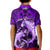 Polynesian Shark Valentine Day Kid Polo Shirt Hibiscus and Tribal Tattoo Purple Style LT03 - Polynesian Pride