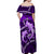 Polynesian Shark Valentine Day Off Shoulder Maxi Dress Hibiscus and Tribal Tattoo Purple Style LT03 - Polynesian Pride