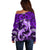 Polynesian Shark Valentine Day Off Shoulder Sweater Hibiscus and Tribal Tattoo Purple Style LT03 - Polynesian Pride