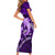 Polynesian Shark Valentine Day Short Sleeve Bodycon Dress Hibiscus and Tribal Tattoo Purple Style LT03 - Polynesian Pride