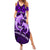 Polynesian Shark Valentine Day Summer Maxi Dress Hibiscus and Tribal Tattoo Purple Style LT03 Women Purple - Polynesian Pride