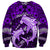 Polynesian Shark Valentine Day Sweatshirt Hibiscus and Tribal Tattoo Purple Style LT03 - Polynesian Pride