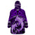 Polynesian Shark Valentine Day Wearable Blanket Hoodie Hibiscus and Tribal Tattoo Purple Style LT03 - Polynesian Pride