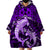 Polynesian Shark Valentine Day Wearable Blanket Hoodie Hibiscus and Tribal Tattoo Purple Style LT03 - Polynesian Pride